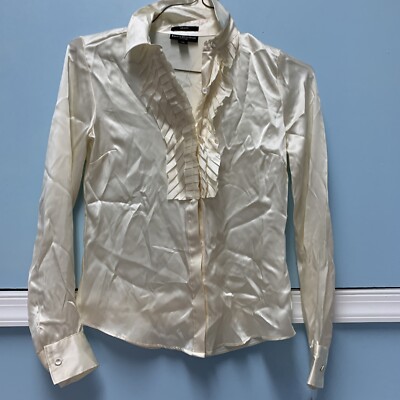 Behnaz Sarafpour For Target Silk Blouse Ruffle Beige