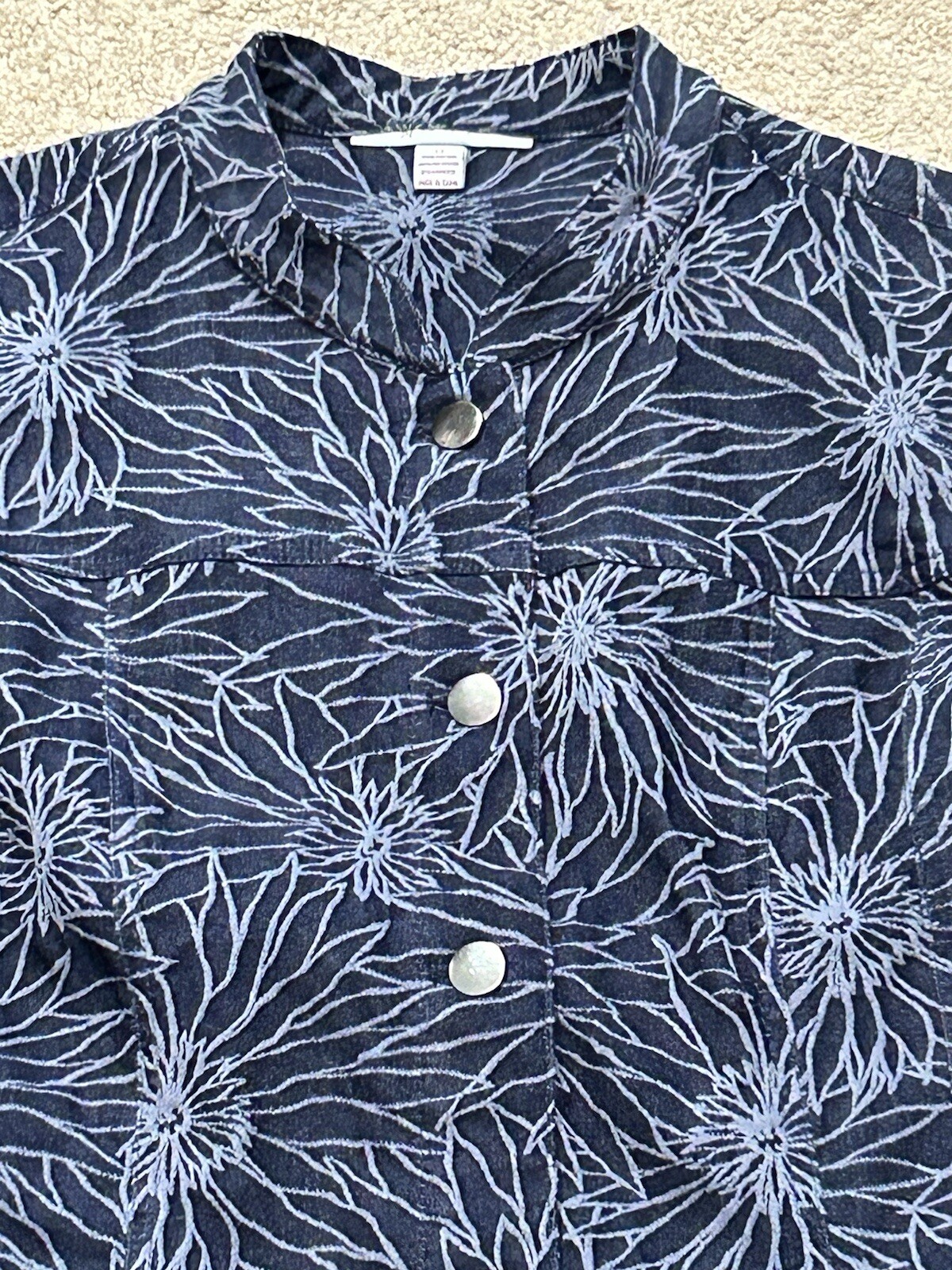 JM Collection Womens Jacket Size 14 Multicolor Print Lightweight Classic Comfort