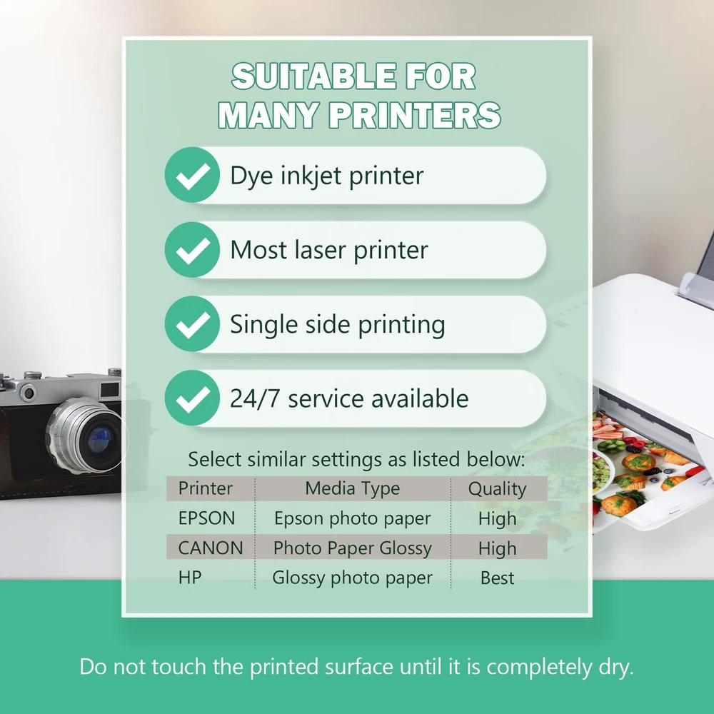 Glossy Photo Paper 3.5x5 4x6 5x7 Inkjet Printer Paper 150 Sheets Bulk Variety Pack