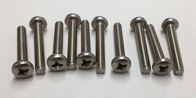 10-SS M6-1.0 X 40MM PPH PHILLIPS PAN HEAD MACHINE SCREWS STAINLESS STEEL A2 6MM