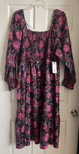 Terra & Sky Women’s Plus 3X Square Neck Peasant Dress NWT - Picture 3 of 17