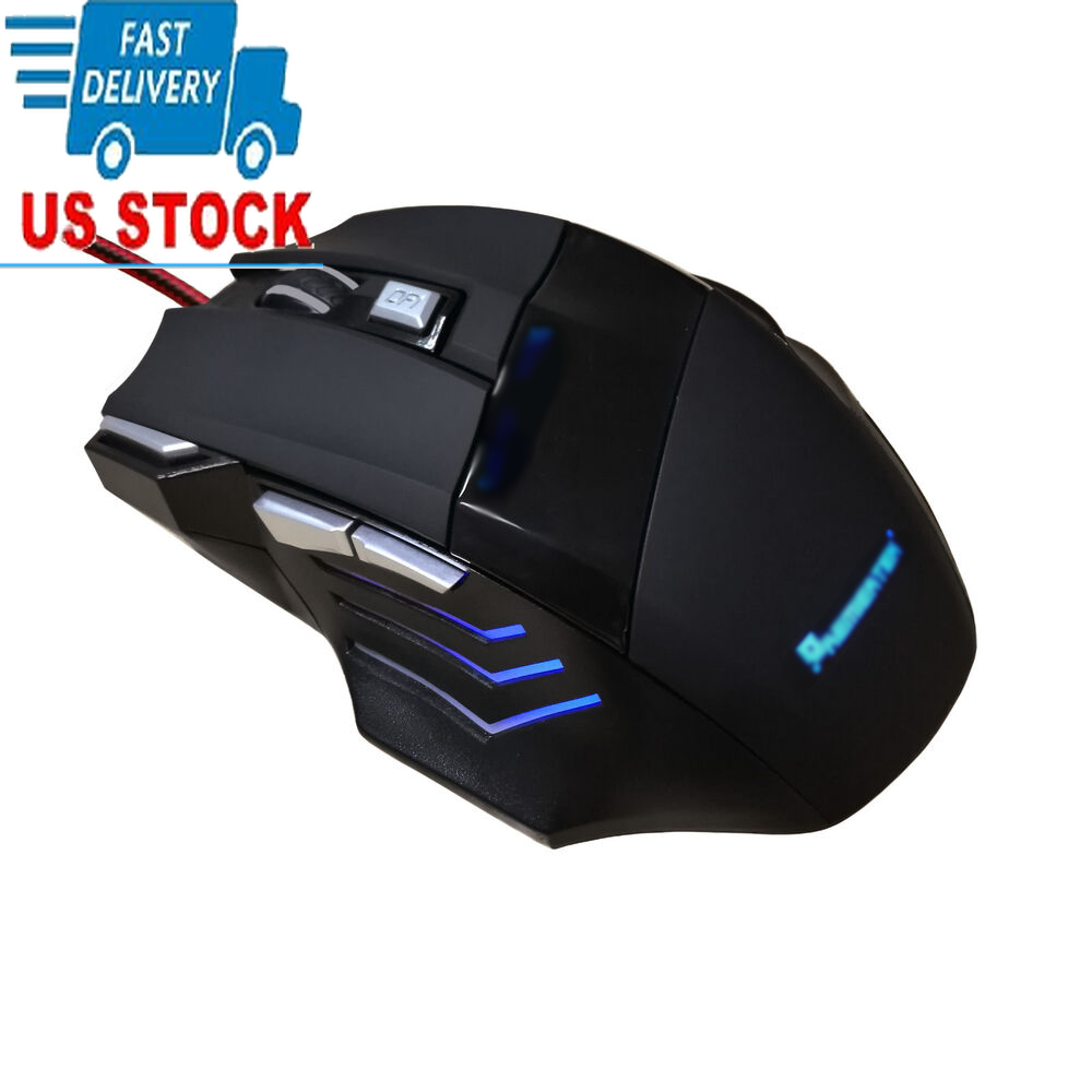 7-Button USB Gaming Mouse with LED Fire Buttons & 3200 DPI for PC/Laptop-image