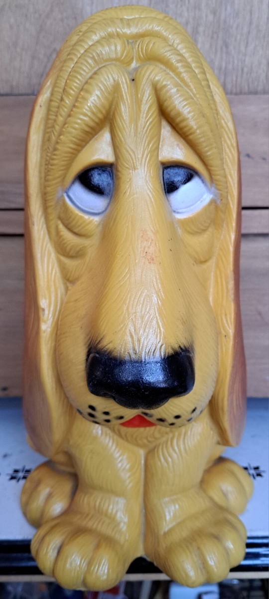 Vntg Homecraft SPCA Basset Hound Sad Dog Plastic Coin Bank With