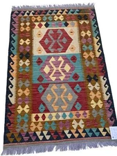 3x5' Multi-Color Red Kilim Rug K-68