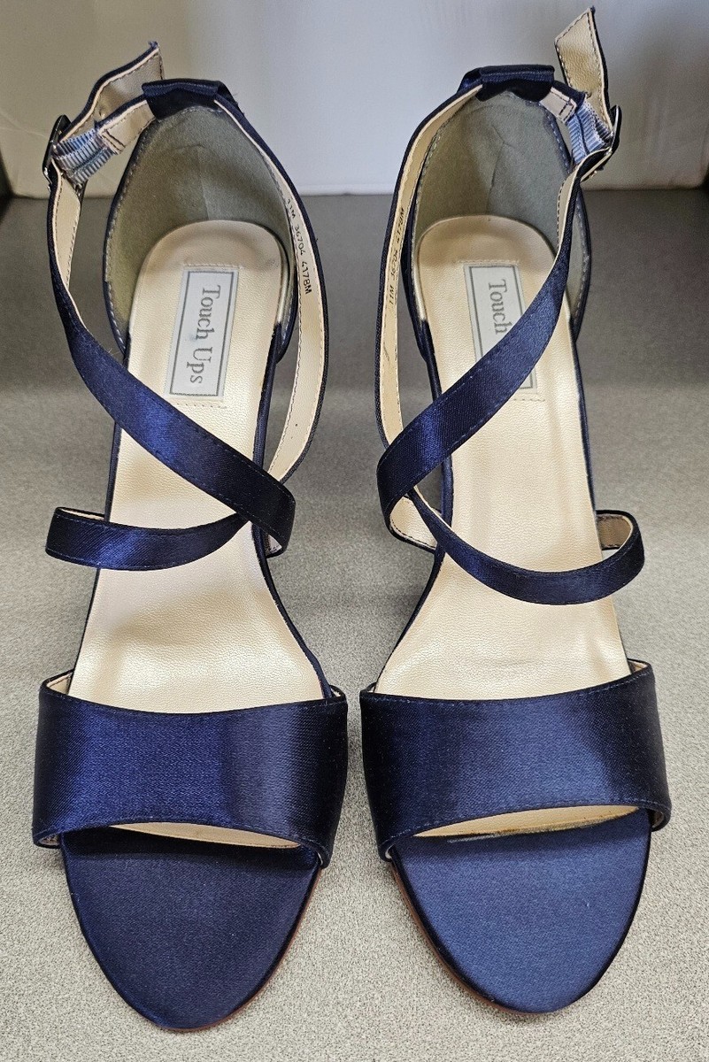 Touch Ups® Jenna Marine Blue Wedding Shoes Blue Wedge Blue Bridal