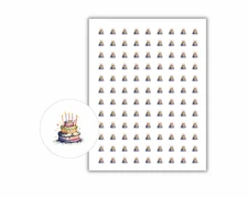 Birthday Party Cake Planner Journal Stickers, Round