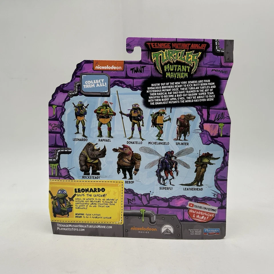 "Figura de acción Leonardo The Leader Teenage Mutant Ninja Turtles: Mutant Mayhem 4""" Foto 2 de 4