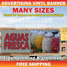 AGUAS FRESCA Advertising Banner Vinyl Mesh Sign fruit drink taco mexican food