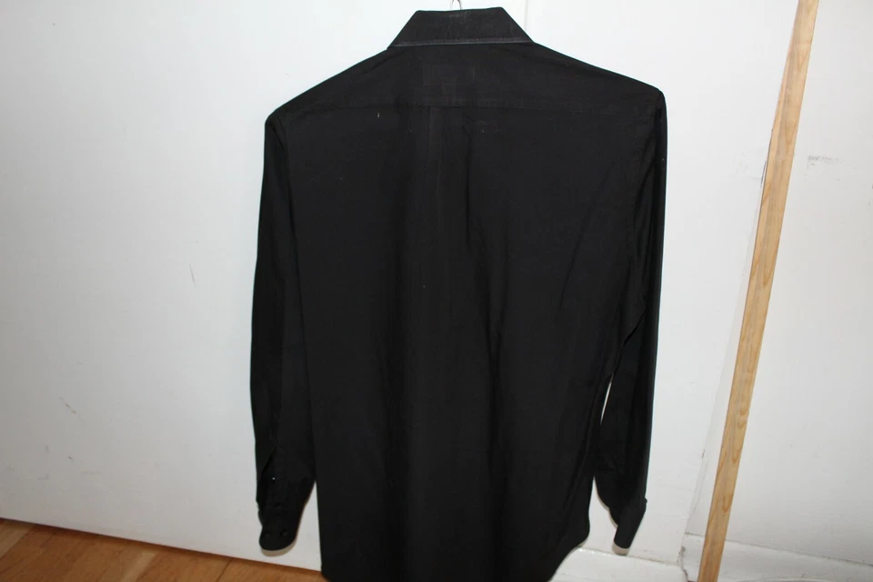 CAMISA TOP BERGAMO NEW YORK NEGRA ABOTONADA M 15-15 1/2 32/33 Foto 4 de 4