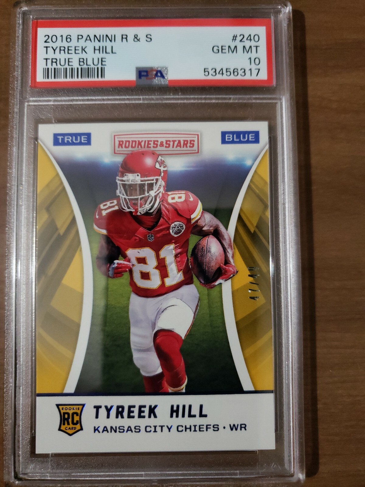 Tyreek Hill Panini Rookies & Stars #240 True Blue