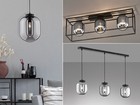 Pendelleuchten Industrial & Küchenlampen Decke hängend mit Rauchglas Kugellampen