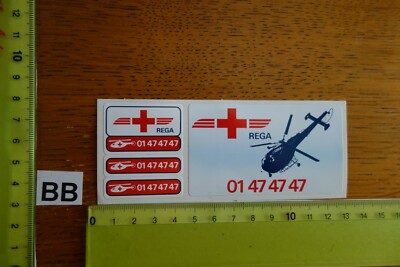 Alter Aufkleber Rettungsdienst REGA DRK Hubschrauber