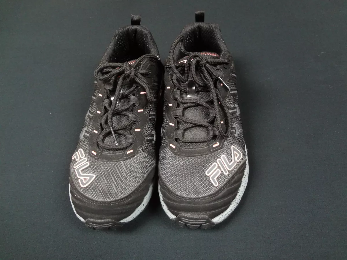 FILA ENDURANCE EVO RUNNING SHOES BLACK GRAY ORANGE WOMENS SIZE 9