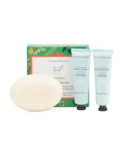 CRABTREE&EVELYN GOATMILK MOISTURE ESSENTIALS TRIO 2,HAND THERAPY 0.9OZ&1,SOAP6.5