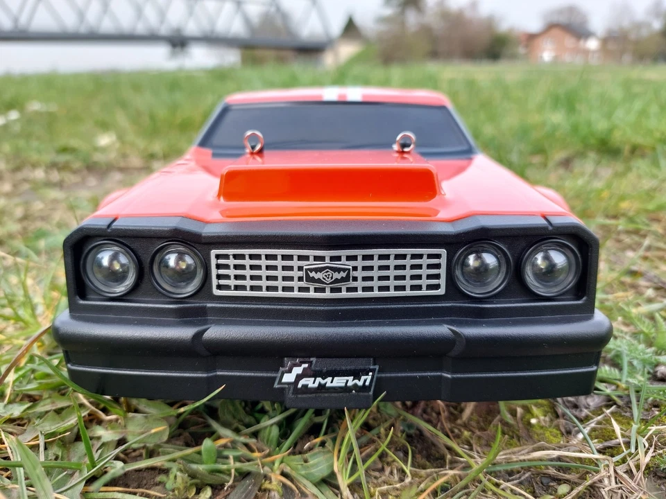 RC Auto Drag Racer brushed 4WD 1:16 RTR orange mit Aufklebern 30km/h schnell - Bild 3 von 4