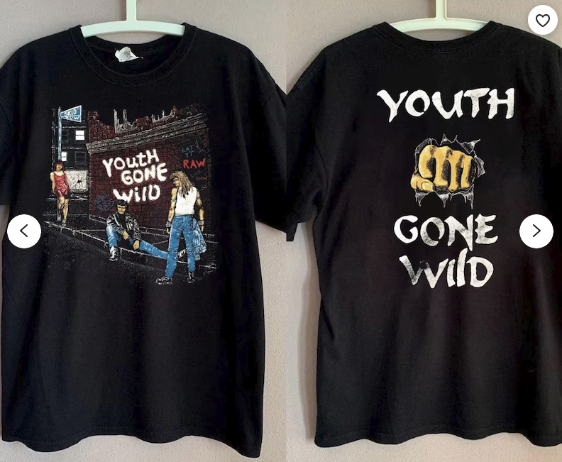 FILA T shirt vintage 1989 Skid Row Youth Gone Wild