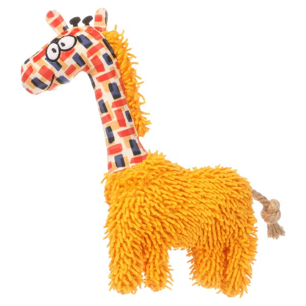 Flamingo Hundespielzeug Saffia Giraffe Mit Seil 21X6X30Cm Ocker PlüSch-image
