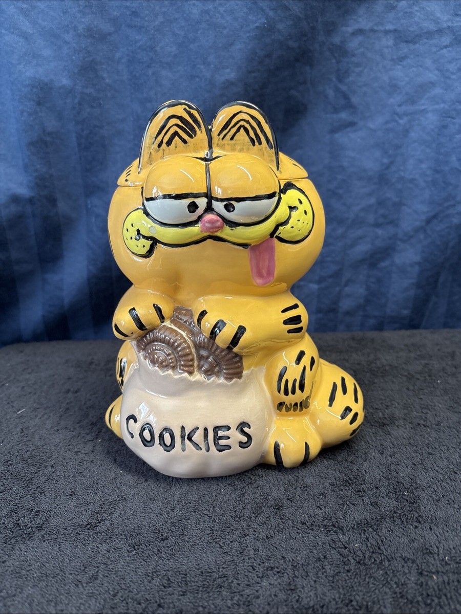 GARFIELD COOKIE JAR 80's Ceramic Hand Painted Jim Davis