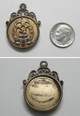S618  Rare Early 1900s Fraternal Foresters of America GF Watch FOB Pendant