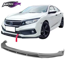 Fits 19-21 Honda Civic IKON V3 Style 2PCS Front Bumper Lip Kit Matte Black