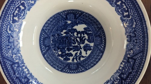 3 Vintage Japan Blue Willow Ware Saucer, Bread Plate & Berry Bowl Dark Blue - Picture 5 of 8