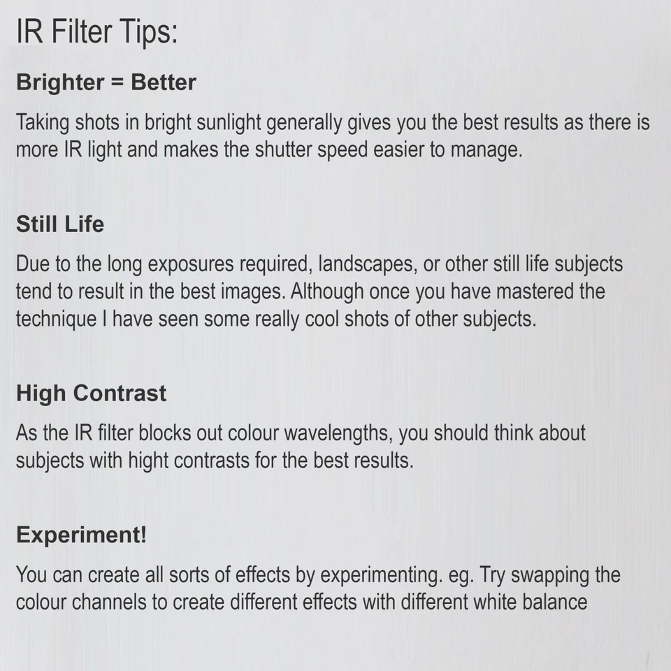 Infrared IR Camera Filter R72 720nm R85 850nm R95 950nm 49 52 58 67 72 77 82mm - Image 4 of 4