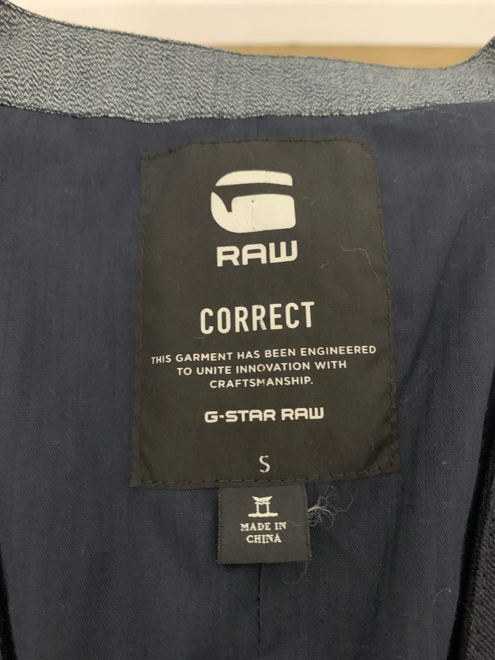 $190 G Star Raw Pequeño Azul Marino Almirante Chaleco Chaqueta Línea Correcta 3D Foto 4 de 4