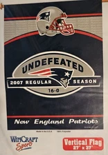 New England Patriots NFL Football 27"x37" Banner Flag Wincraft Undefeated 2007