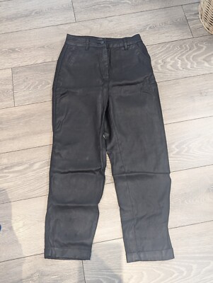 Mint Velvet Black Leather Look Tapered Leg Size