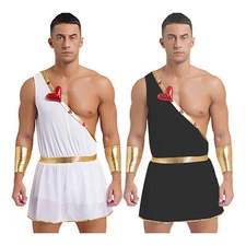 Mens Costume Festivals Cosplay Single Shoulder Cupid Heart Outfits Jumpsuit