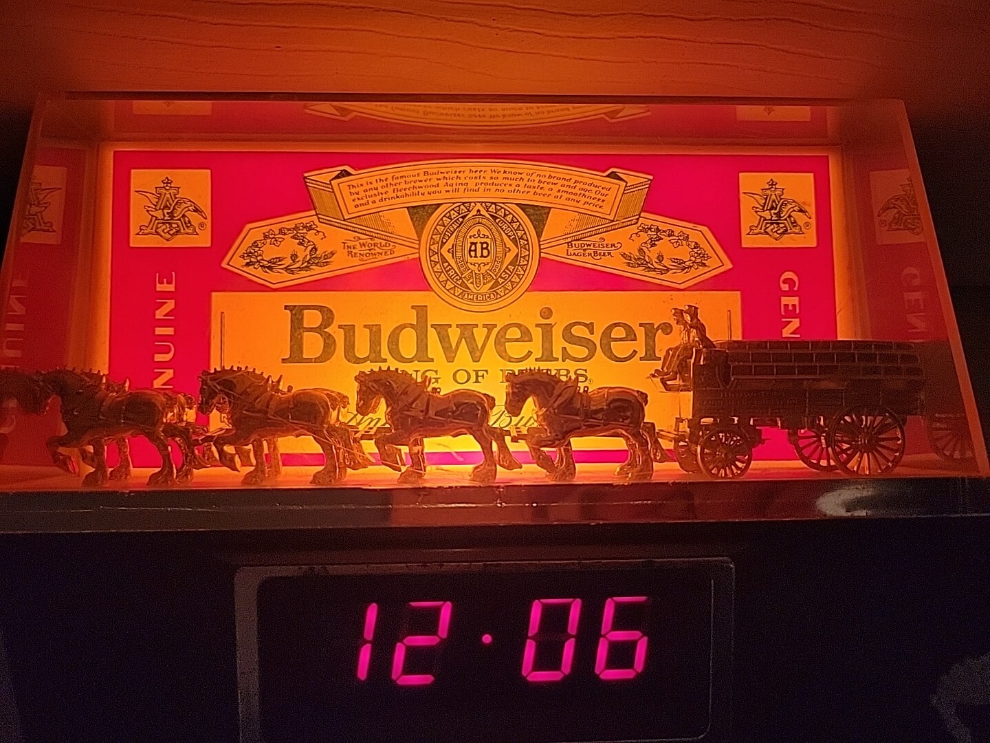 Vintage Budweiser Beer 3D Clydesdale Horse Grelly USA