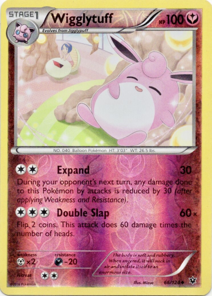 Wigglytuff #66/124 Uncommon 2016 Pokemon XY Fates Collide LP Reverse Holo