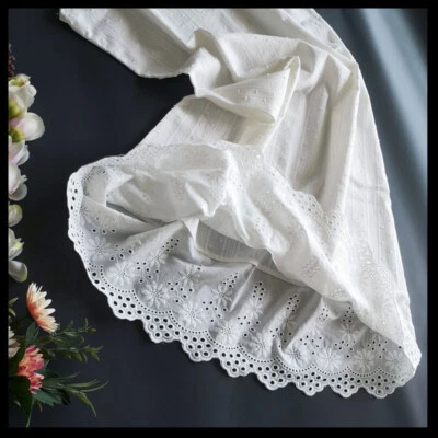 Damen Unterkleid Unterrock Baumwolle Spitze Hohl Saum Gestreift Weich Komfort - Bild 1 von 4