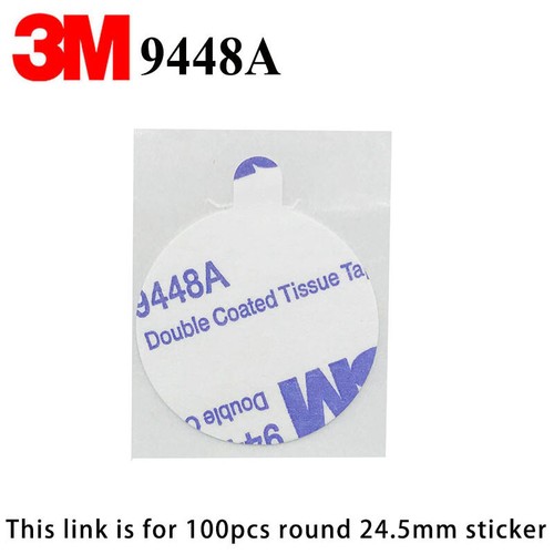 100pcs 3M 9448A with remove Tab White Double Sided Adhesive Round 24.5mm Sticker - Picture 5 of 5