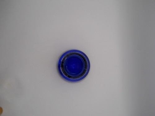 VTG MCM BOHO Cobalt Blue Small Bubble Pyramid Glass Bottle 9.75" H - Bild 2 von 4