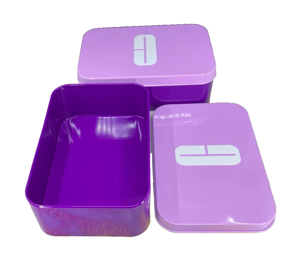 Caja de lata vacía de Clinique color púrpura X lote de 2 Foto 2 de 4