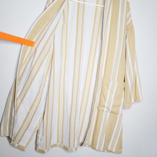 Eileen Fisher Cardigan oversize cotone donna giallo medio tasche spiaggia - Foto 3 di 11