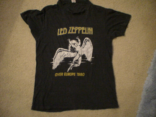 Led Zeppelin Original Last Concert T-shirt Over Europe 1980 Super Rare  - Photo 1 sur 3