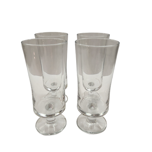 Set of 4 Clear Glass Footed Beer Drinking Glasses Barware 14 oz - Picture 10 of 10