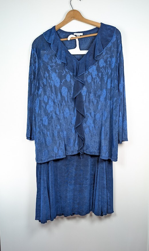 Coldwater Creek Skirt Top Set Size 3X Liquid Knit Church Office Stretch Floral - 第 1/12 張圖片