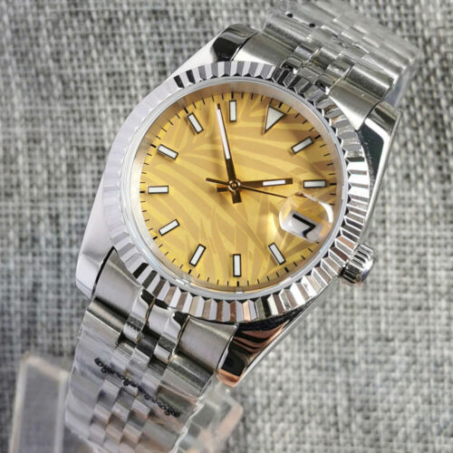 Reloj automático zafiro para hombre NH35 amarillo palma pulida banda jubileo 39 mm/36 mm - Imagen 24 de 28