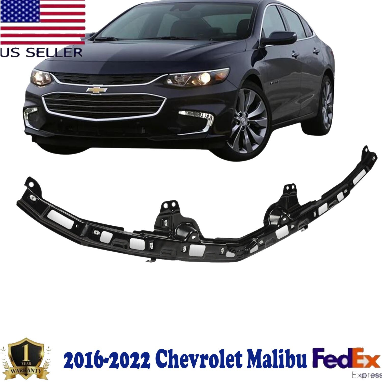 Bumper Malibu Front Bumper Retainer Bracket For 2016-2022 Chevrolet Malibu - Left & Right Side, Black Bumper Support Bracket Left Right - Foto 9