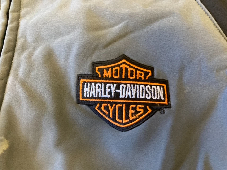 Chaqueta para mujer Harley Davidson naranja negra gris forrada de nailon con cremallera XL Foto 4 de 4