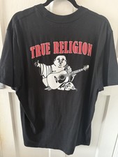 Image of True Religion Buddha Logo Graphic T-shirt Men LARGE Black Short Sleeve