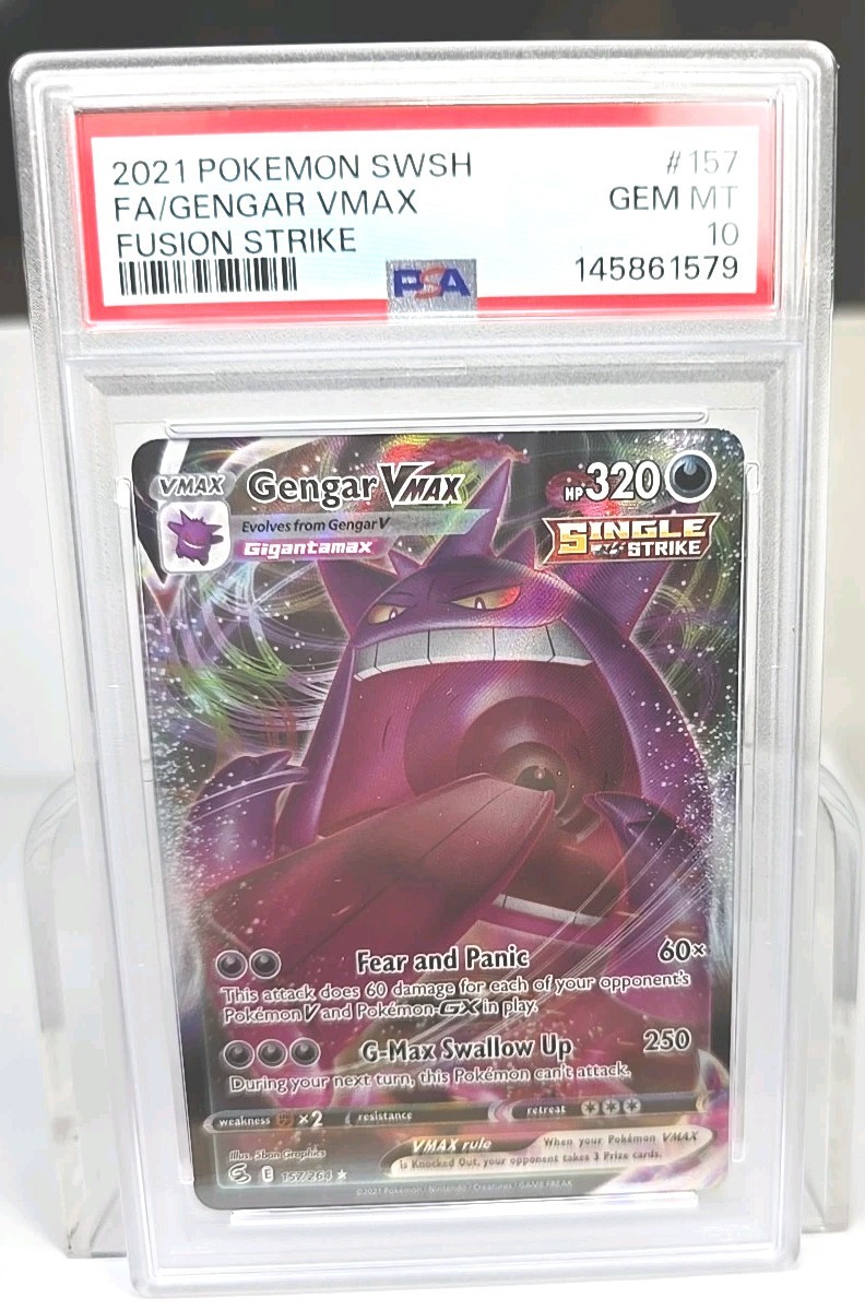 PSA 10 GENGAR VMAX 157/264 - SWSH FUSION STRIKE HOLO RARE - GEM MT