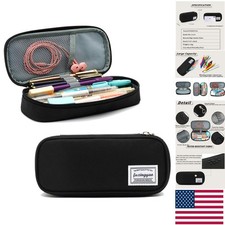 Elegant Portable Pencil Case with Large Capacity - Multi-Slot Design in Black