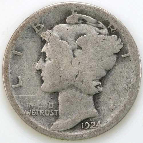 1924 (P) About Good Mercury Dime 90% Silver D27