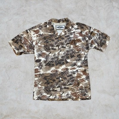 Vintage Quiksilver Hawaiihemd mit Knopfleiste Herren Small 90s Surfer Retro Sommer