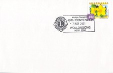 F7796 Australia NSW 2500 Wollongong 2001 Lions Conv cds APM postmark on cover