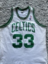 Boston Celtics Jersey Larry Bird Large Sand Knit MacGregor 44 NBA Vintage 1980s